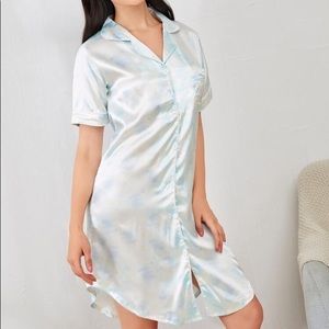 New Tie Dye Satin Silk-Like T-Shirt Nightgown​